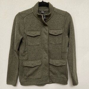 Eddie Bauer Army Green Multi Pocket Full Zip Jacket Size Small Fall Winter